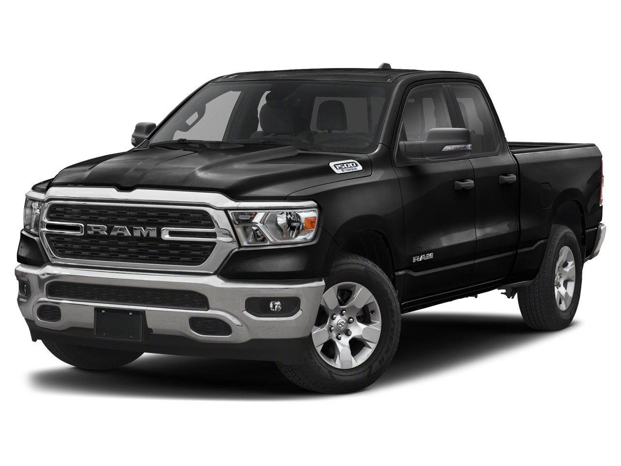 2023 RAM 1500 Big Horn/Lone Star in Diamond Black Crystal Pearlcoat — front three-quarter view