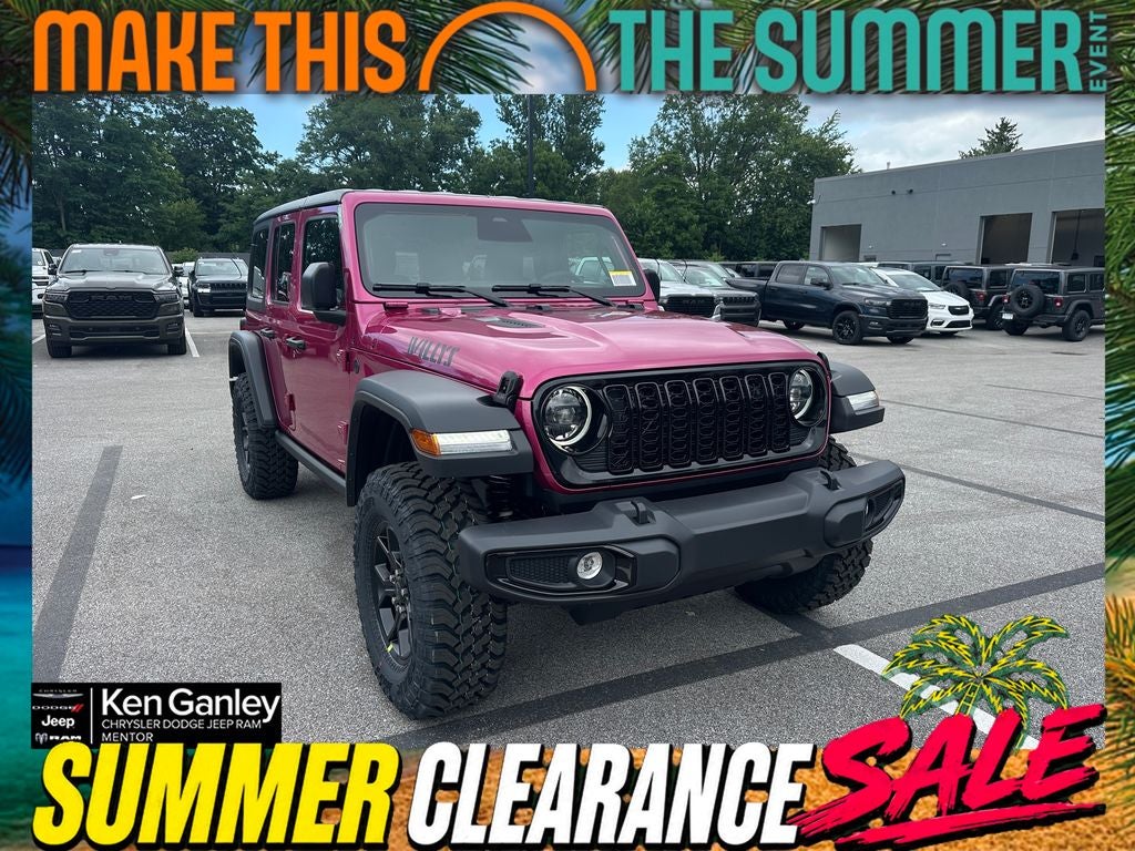 2026 Jeep Wrangler WRANGLER 4-DOOR WILLYS in Tuscadero Pearlcoat — front three-quarter view