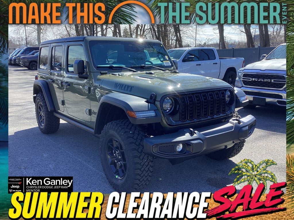 2026 Jeep Wrangler WRANGLER 4-DOOR WILLYS in 41 Exterior Paint — front three-quarter view