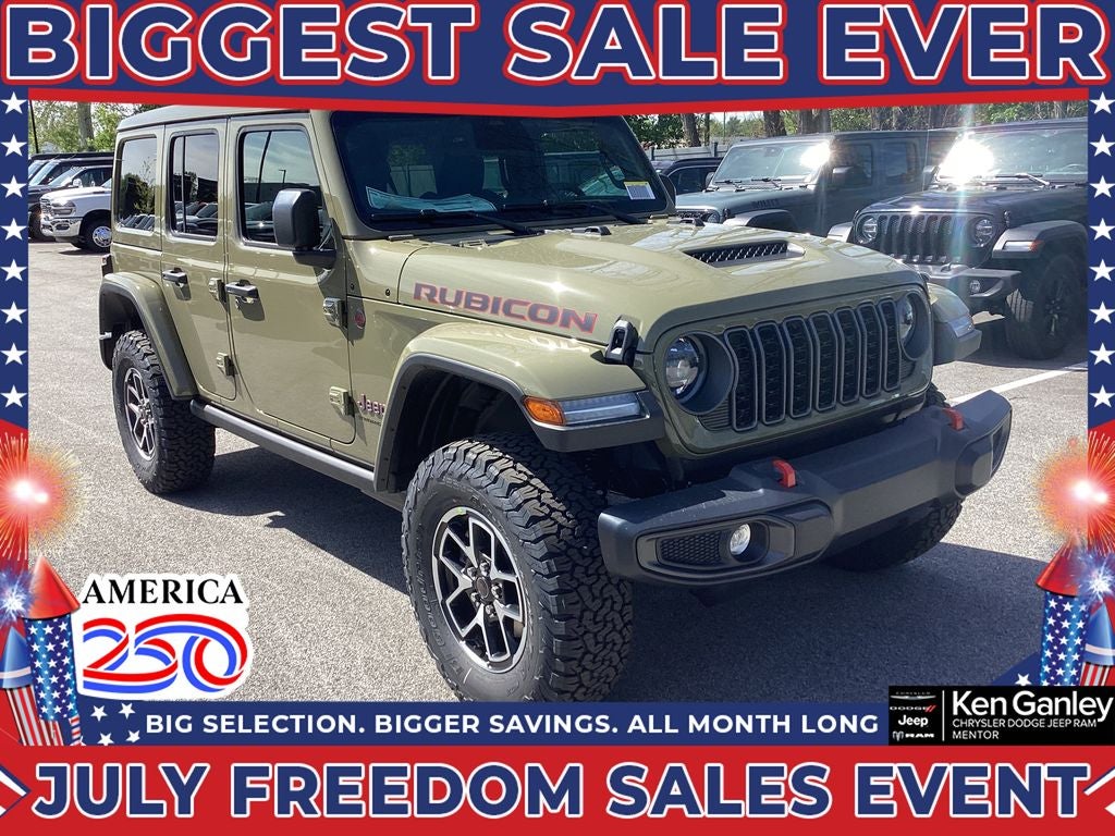 2026 Jeep Wrangler WRANGLER 4-DOOR RUBICON in 41 Exterior Paint — front three-quarter view