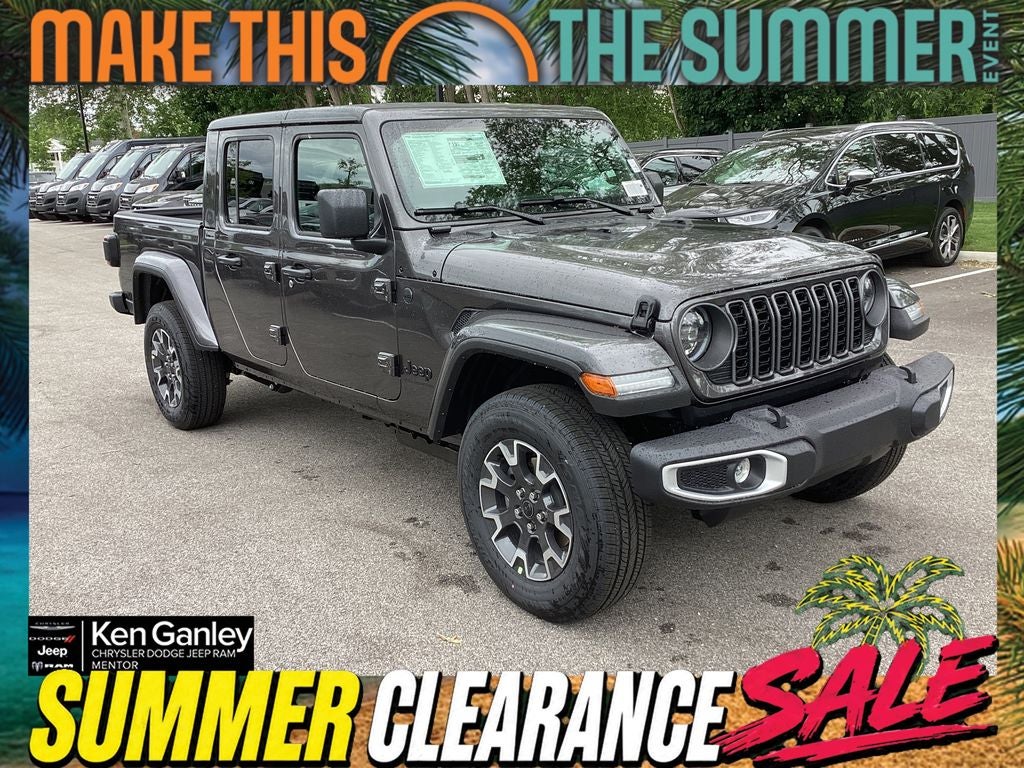 2026 Jeep Gladiator GLADIATOR SAHARA 4X4 in Granite Crystal Metallic Clear-Coat Exterior Paint — front three-quarter view