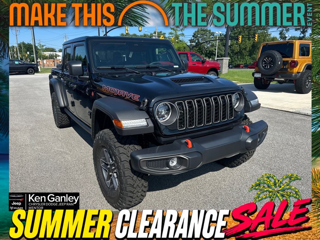 2026 Jeep Gladiator Mojave in Black Clearcoat — front three-quarter view