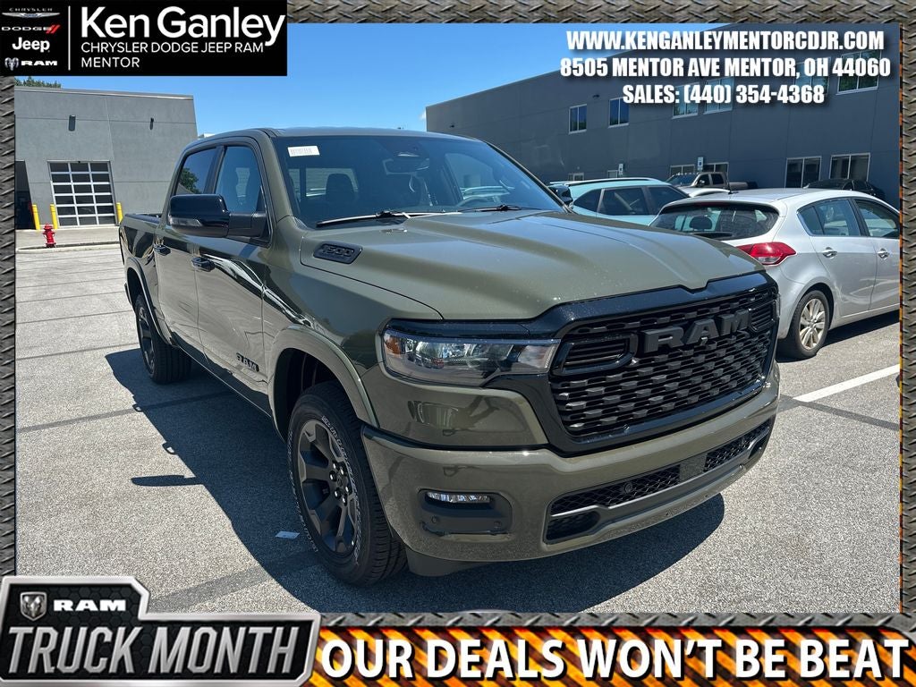 2026 RAM Ram 1500 RAM 1500 BIG HORN CREW CAB 4X4 5'7' BOX in Tank Exterior Paint — front three-quarter view
