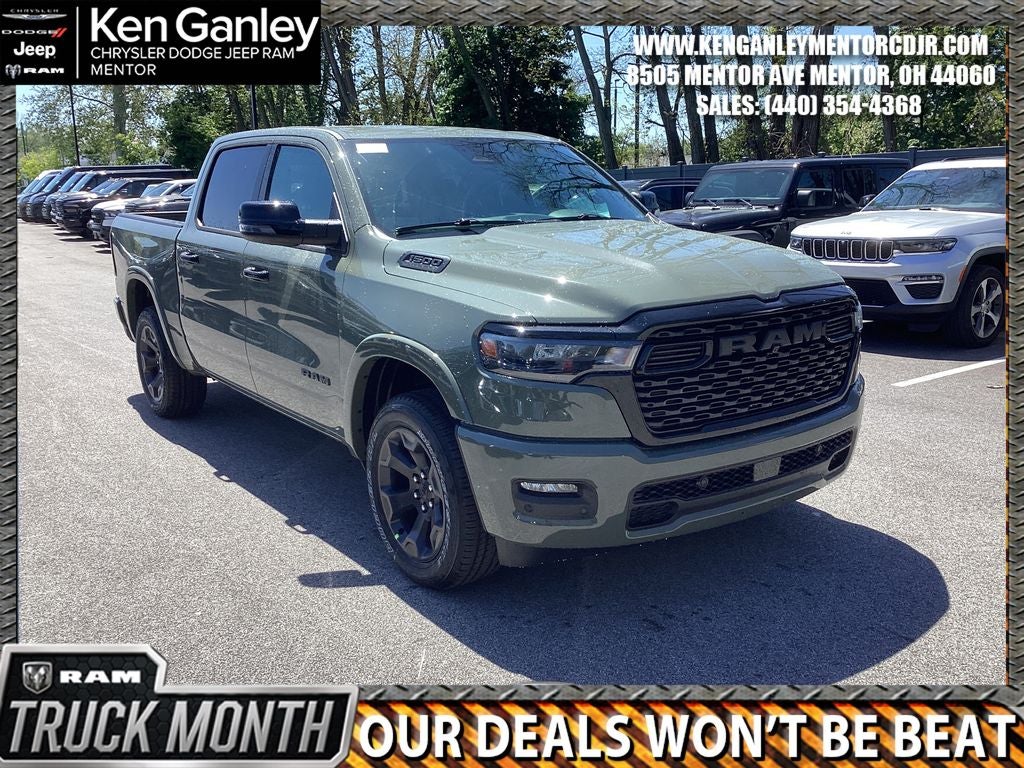 2026 RAM Ram 1500 RAM 1500 BIG HORN CREW CAB 4X4 5'7' BOX in Canyon Lake Exterior Paint — front three-quarter view