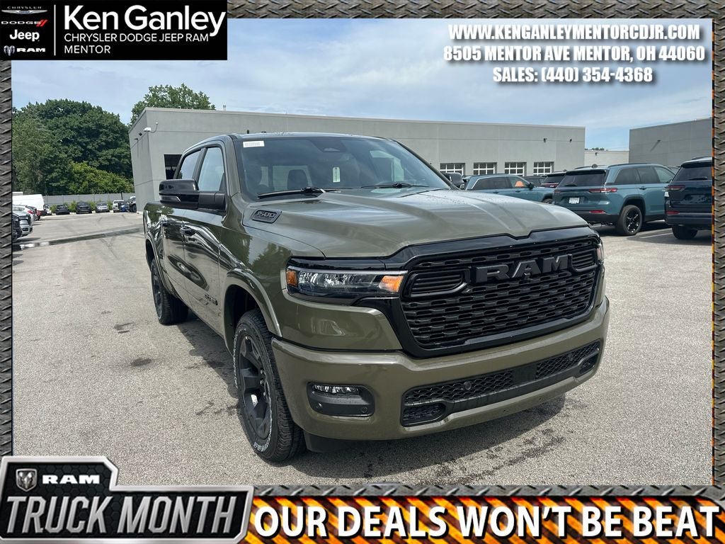 2026 RAM Ram 1500 RAM 1500 BIG HORN CREW CAB 4X4 5'7' BOX in Tank Exterior Paint — front three-quarter view