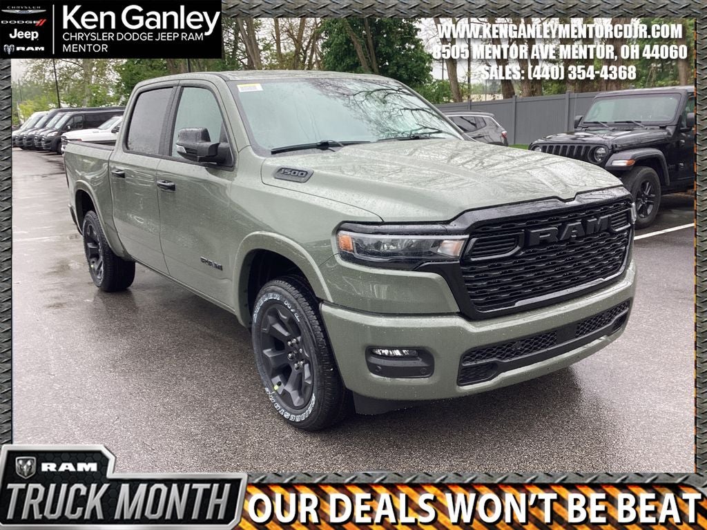 2026 RAM Ram 1500 RAM 1500 BIG HORN CREW CAB 4X4 5'7' BOX in Canyon Lake Exterior Paint — front three-quarter view