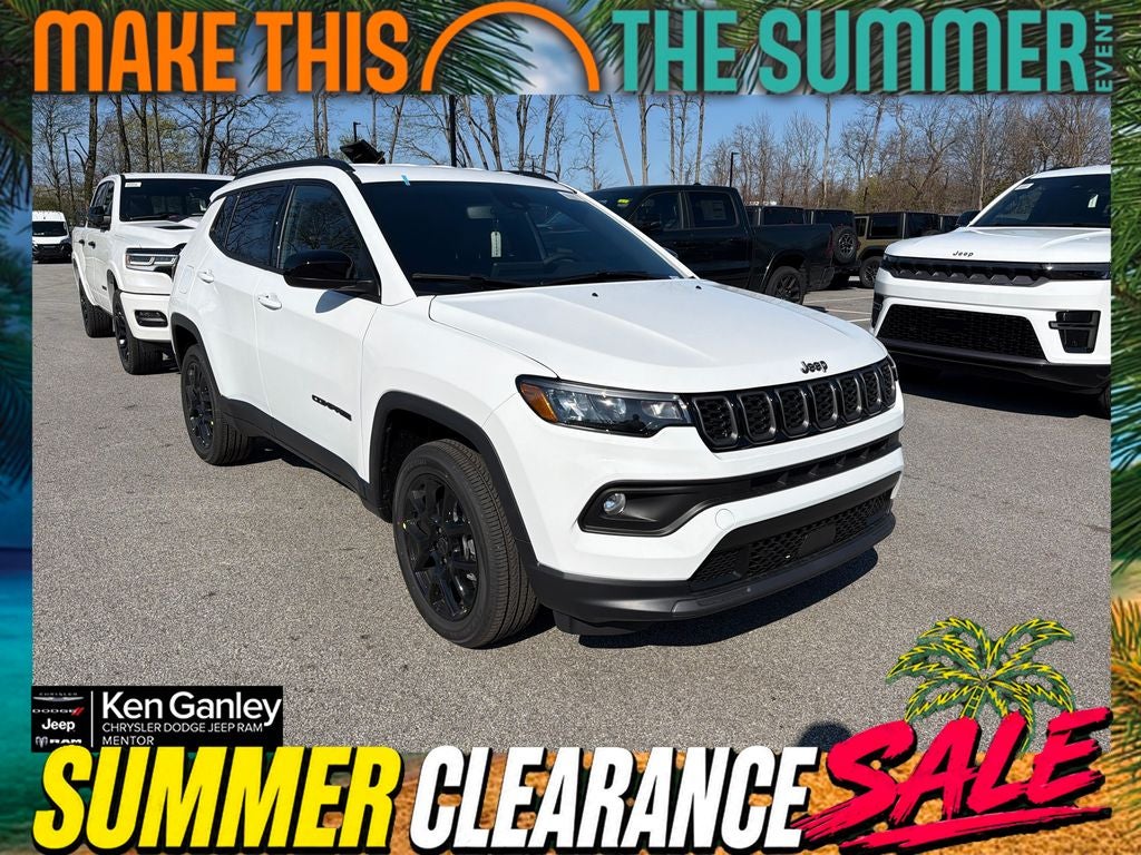 2026 Jeep Compass COMPASS LATITUDE ALTITUDE 4X4 in Bright White Clear-Coat Exterior Paint — front three-quarter view