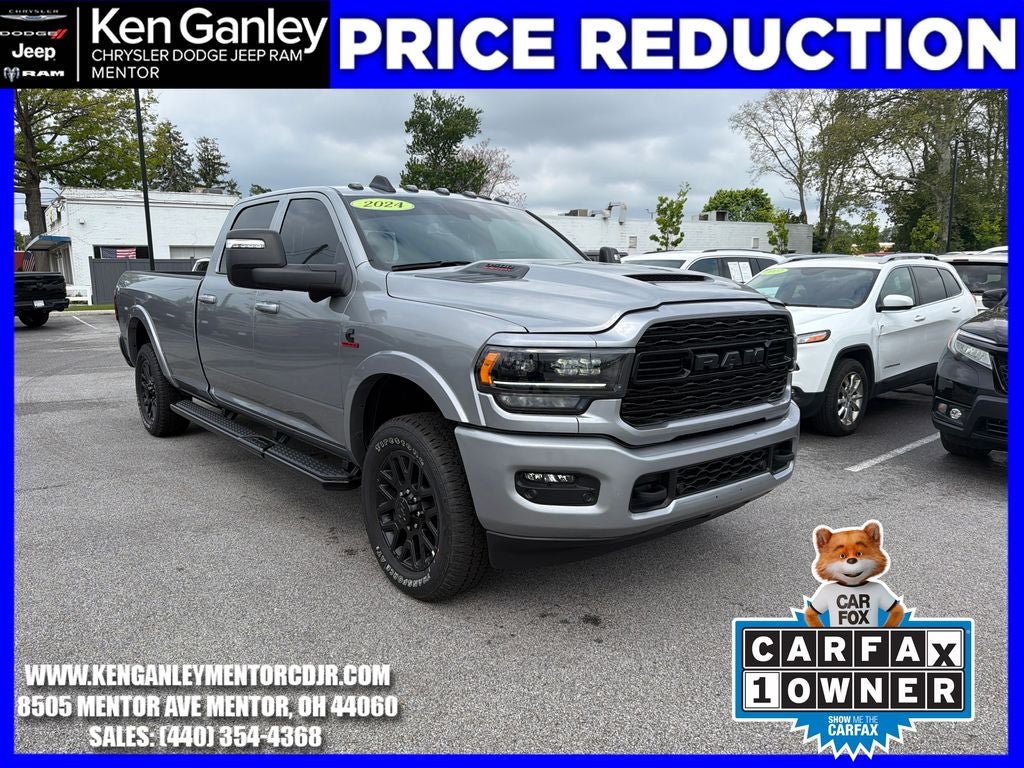 2024 RAM 3500 Limited Crew Cab 4x4 8' Box in Billet Silver Metallic — front three-quarter view