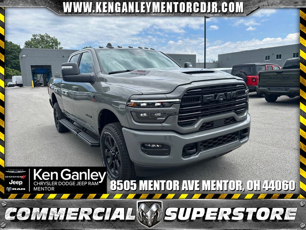 2026 RAM Ram 2500 RAM 2500 LARAMIE CREW CAB 4X4 6'4' BOX in Ceramic Gray Clear-Coat Exterior Paint — front three-quarter view