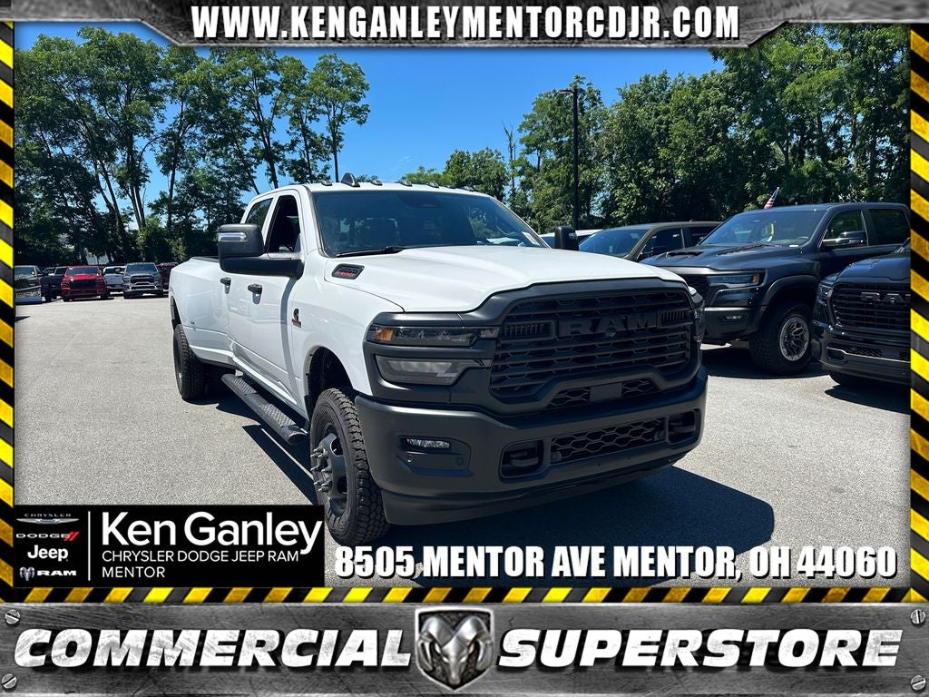 2026 RAM Ram 3500 RAM 3500 TRADESMAN CREW CAB 4X4 8' BOX in Bright White Clear-Coat Exterior Paint — front three-quarter view