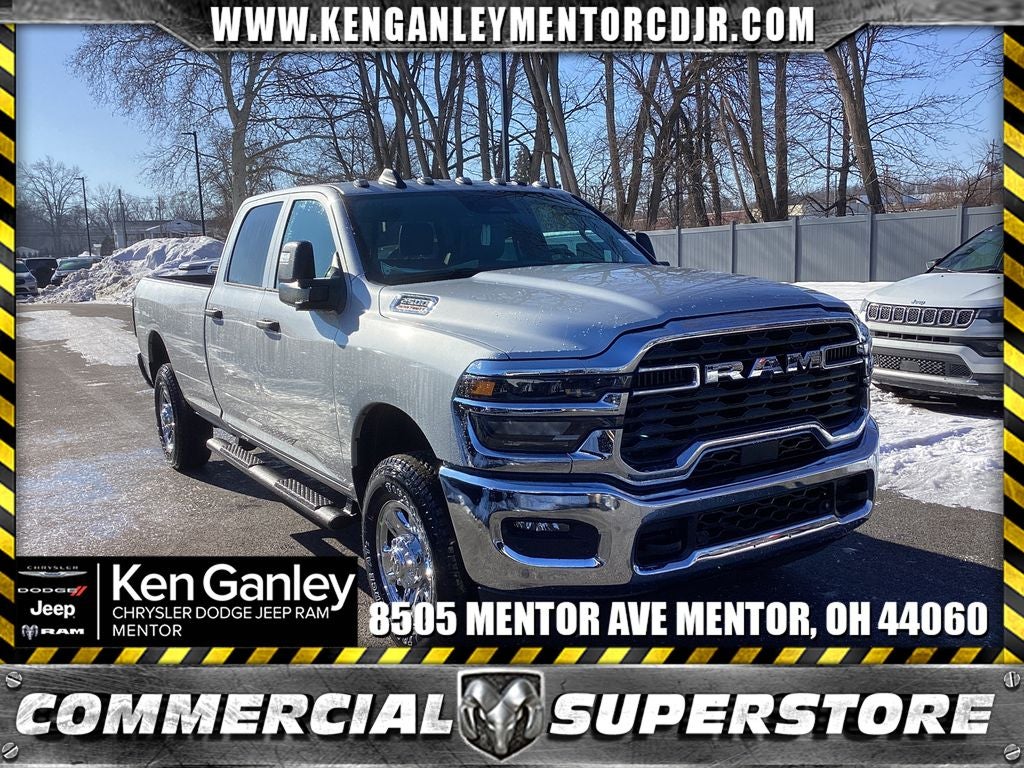 2026 RAM Ram 2500 RAM 2500 TRADESMAN CREW CAB 4X4 8' BOX in Silver-Zynith Exterior Paint — front three-quarter view