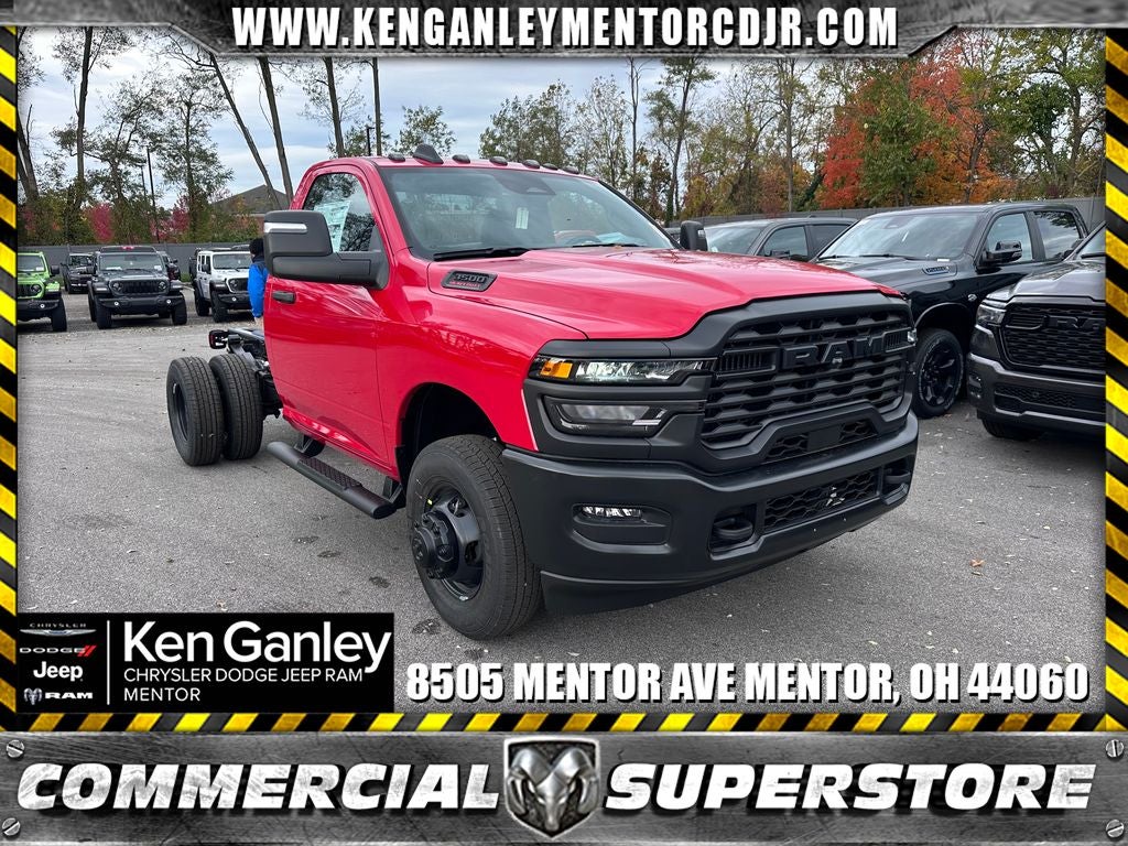 2026 RAM Ram 3500 Chassis Cab RAM 3500 TRADESMAN CHASSIS REGULAR CAB 4X4 60' CA in Flame Red Clear-Coat Exterior Paint — front...
