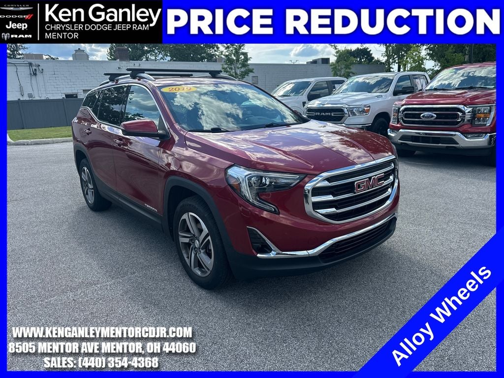 2019 GMC Terrain SLT in Red Quartz Tintcoat — front three-quarter view