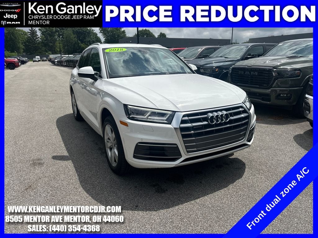 2018 Audi Q5 2.0T Tech Premium in White — front three-quarter view
