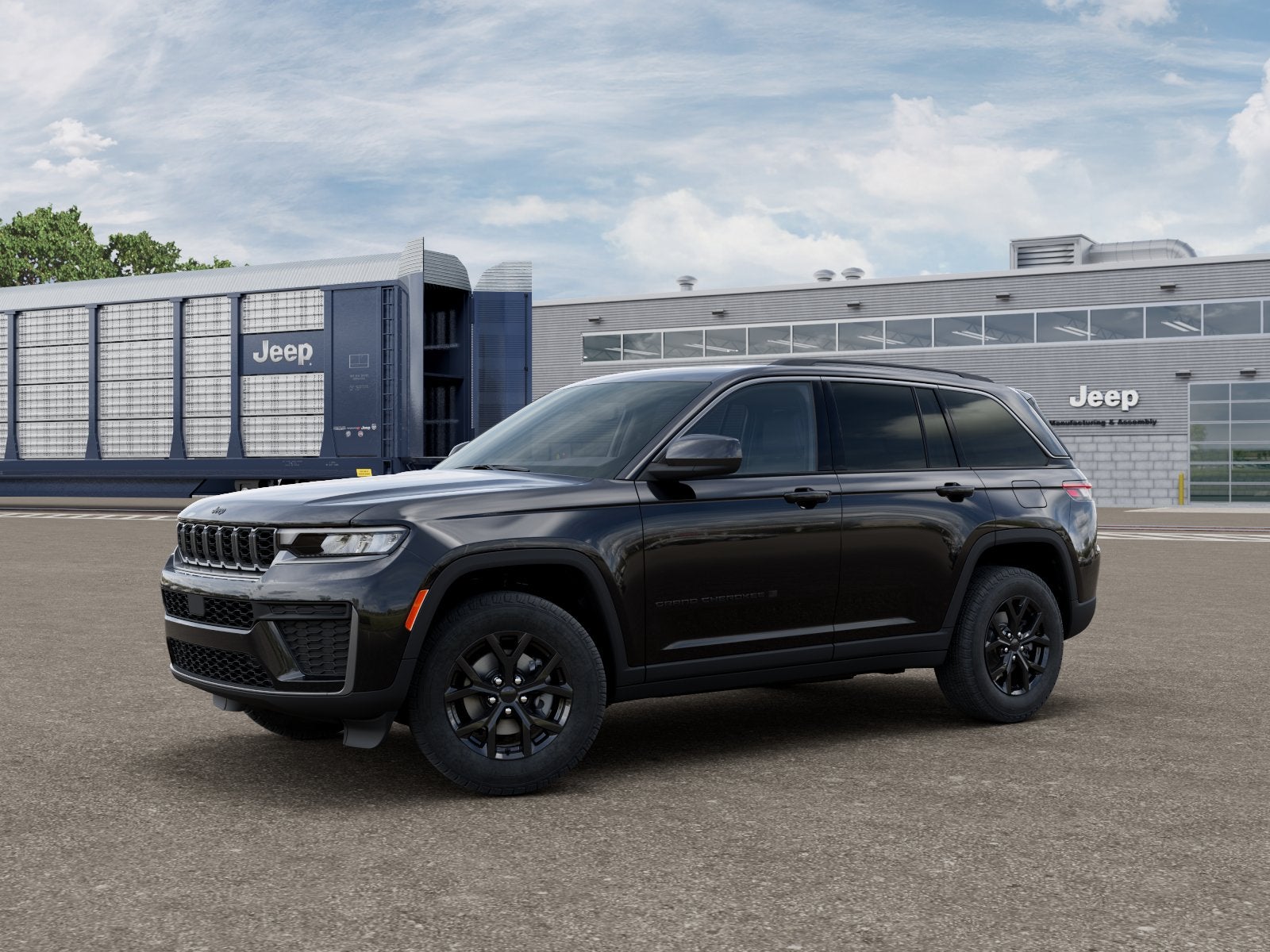 2026 Jeep Grand Cherokee GRAND CHEROKEE LAREDO ALTITUDE 4X4 in Diamond Black Crystal Pearl-Coat Exterior Paint — front three-quarter view