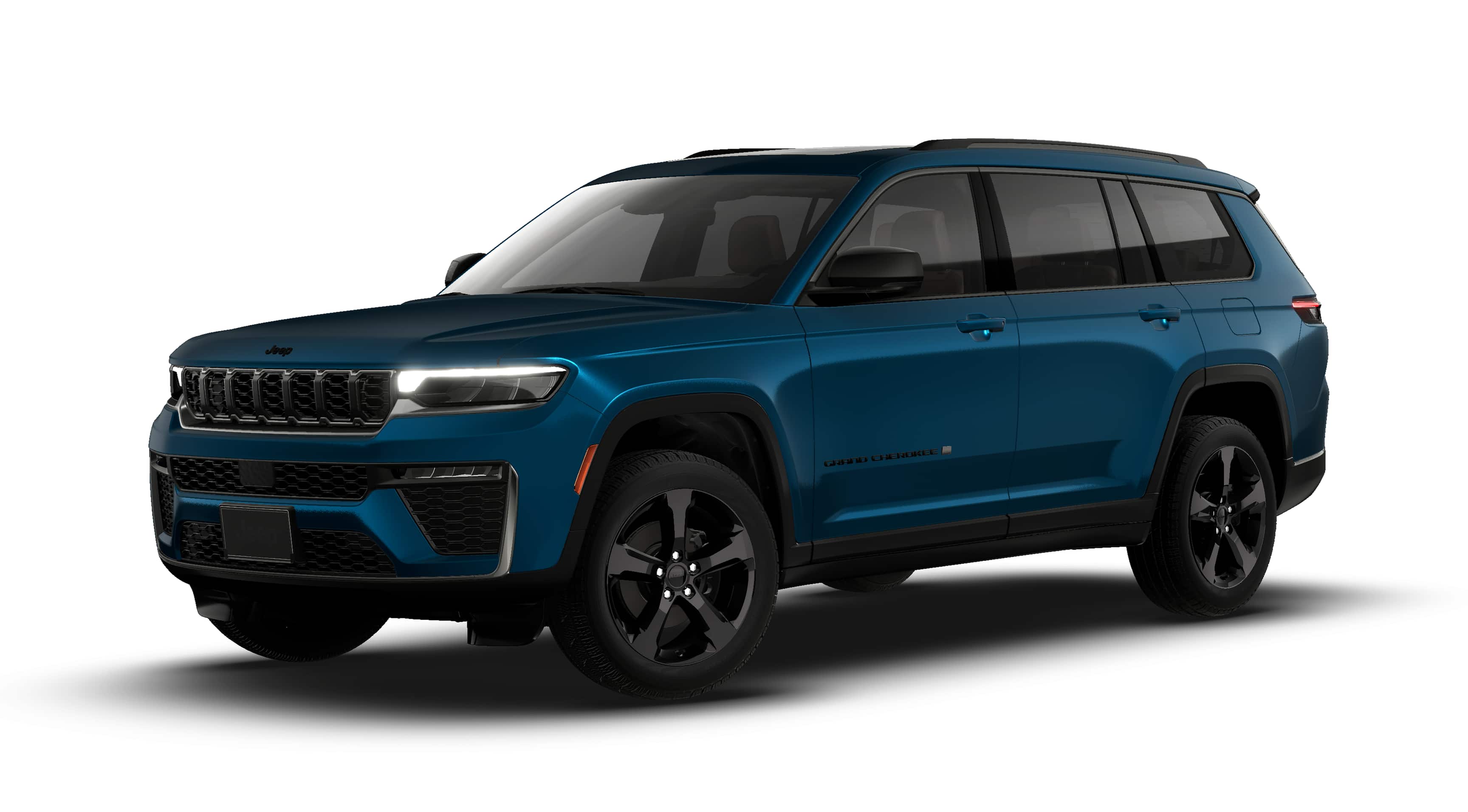 2026 Jeep Grand Cherokee GRAND CHEROKEE L LIMITED 4X4 in Fathom Blue Pearl-Coat Exterior Paint — front three-quarter view