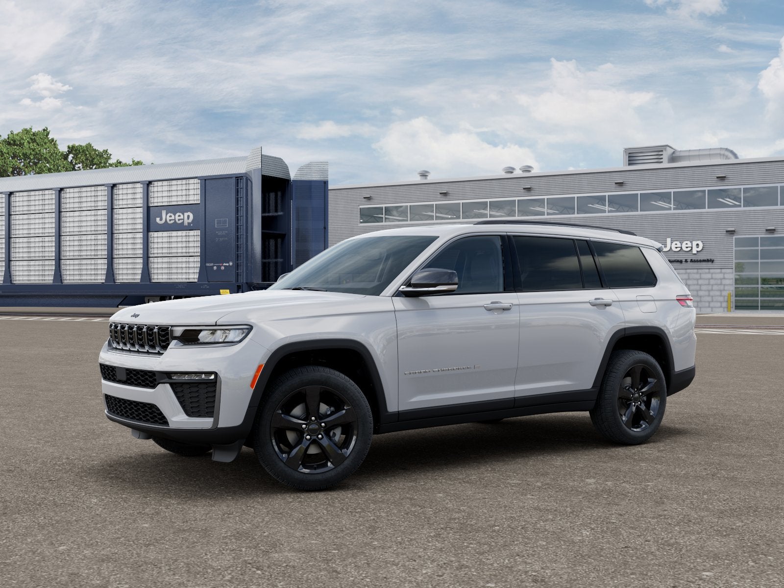 2026 Jeep Grand Cherokee GRAND CHEROKEE L LIMITED 4X4 in Bright White Clear-Coat Exterior Paint — front three-quarter view