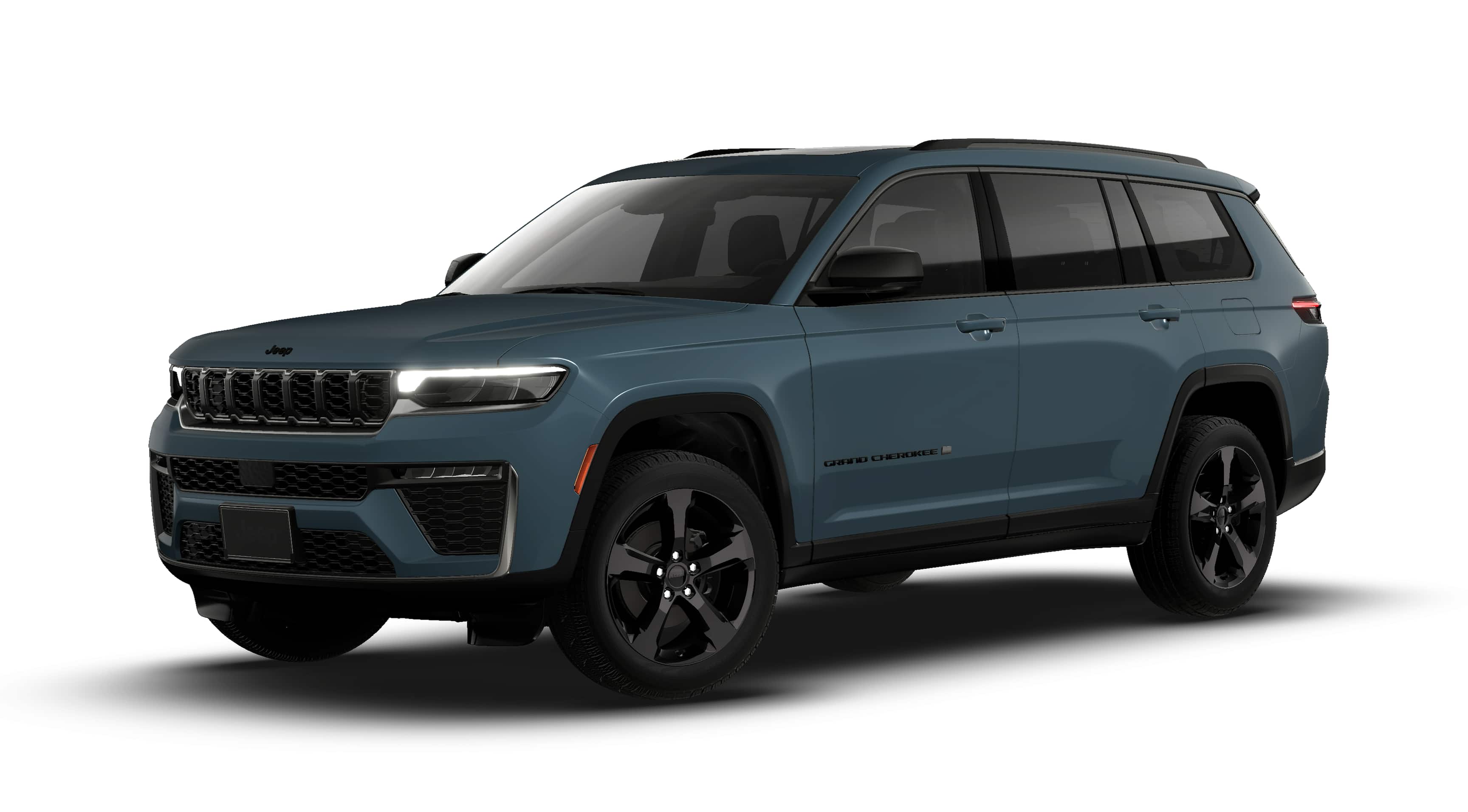 2026 Jeep Grand Cherokee GRAND CHEROKEE L LIMITED 4X4 in Steel Blue Exterior Paint — front three-quarter view