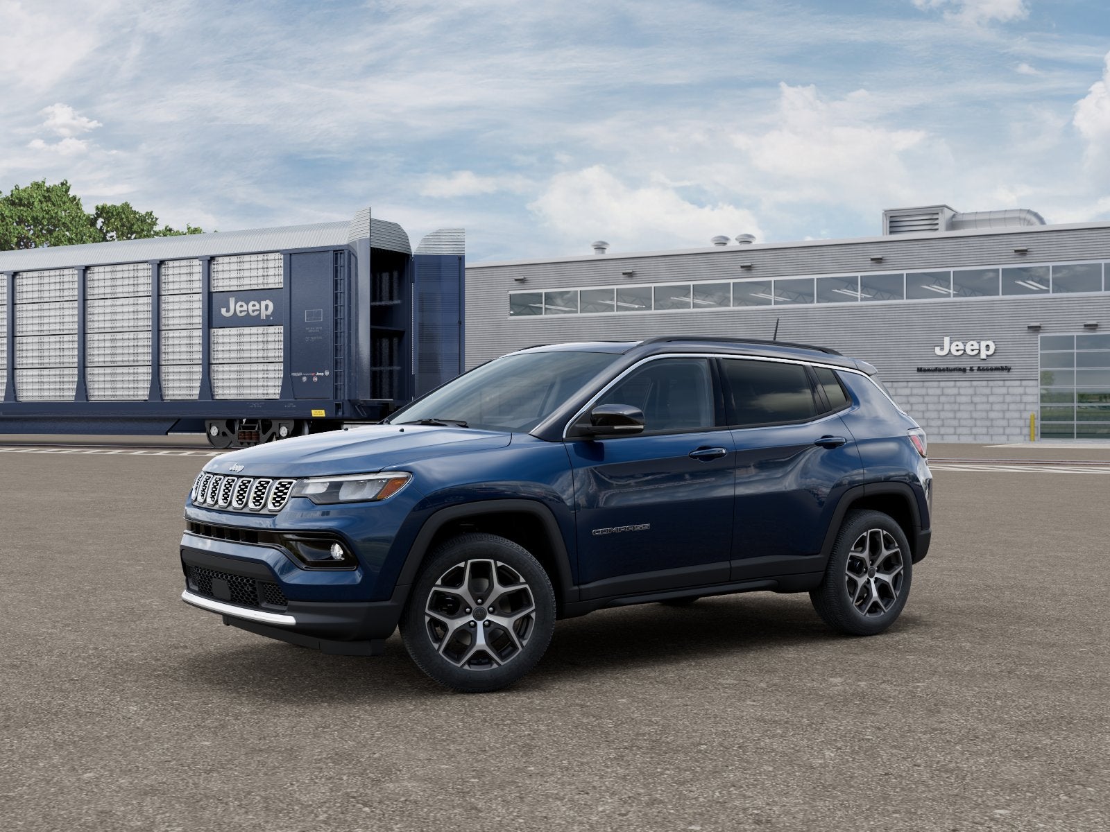 2026 Jeep Compass COMPASS LIMITED 4X4 in Fathom Blue Pearl-Coat Exterior Paint — front three-quarter view