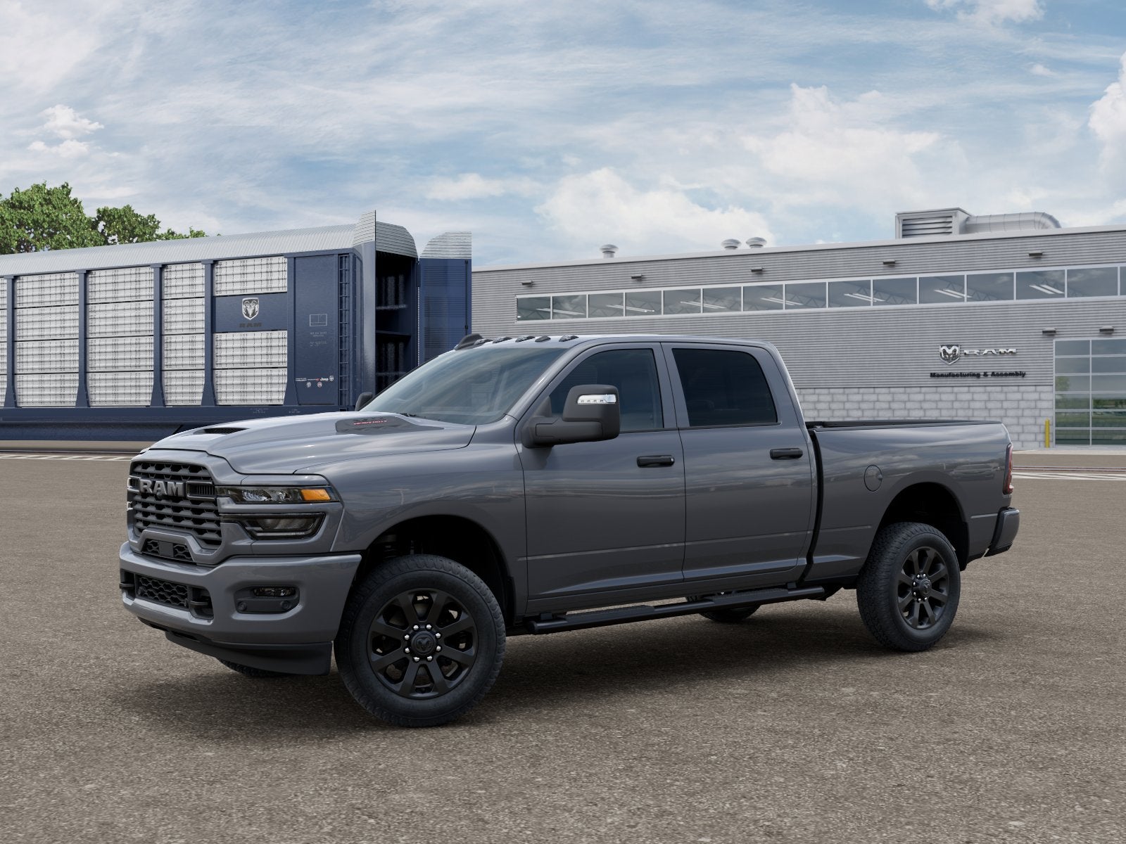 2026 RAM Ram 2500 RAM 2500 BLACK EXPRESS CREW CAB 4X4 6'4' BOX in Ceramic Gray Clear-Coat Exterior Paint — front three-quarter view