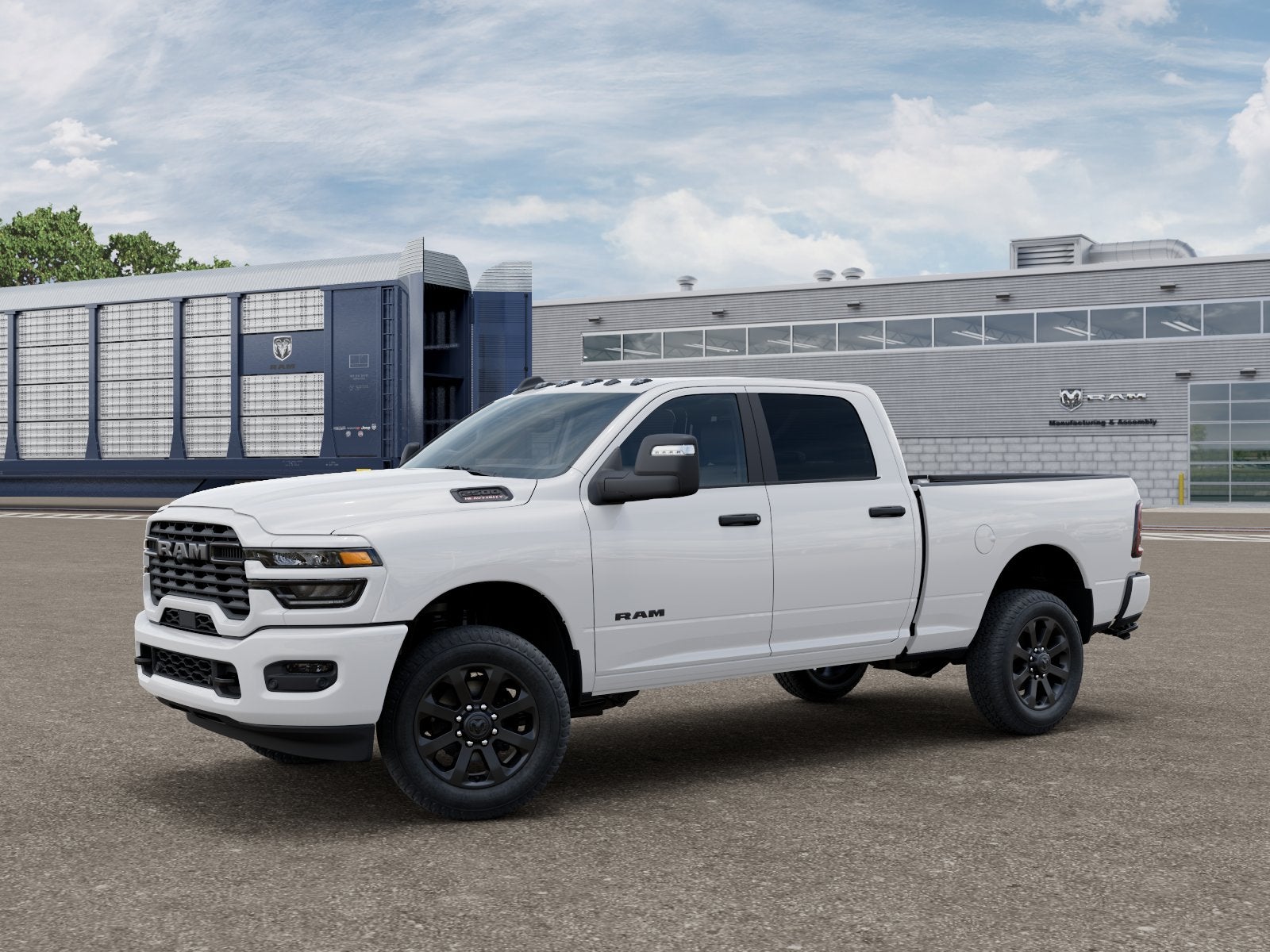 2026 RAM Ram 2500 RAM 2500 BIG HORN CREW CAB 4X4 6'4' BOX in Bright White Clear-Coat Exterior Paint — front three-quarter view