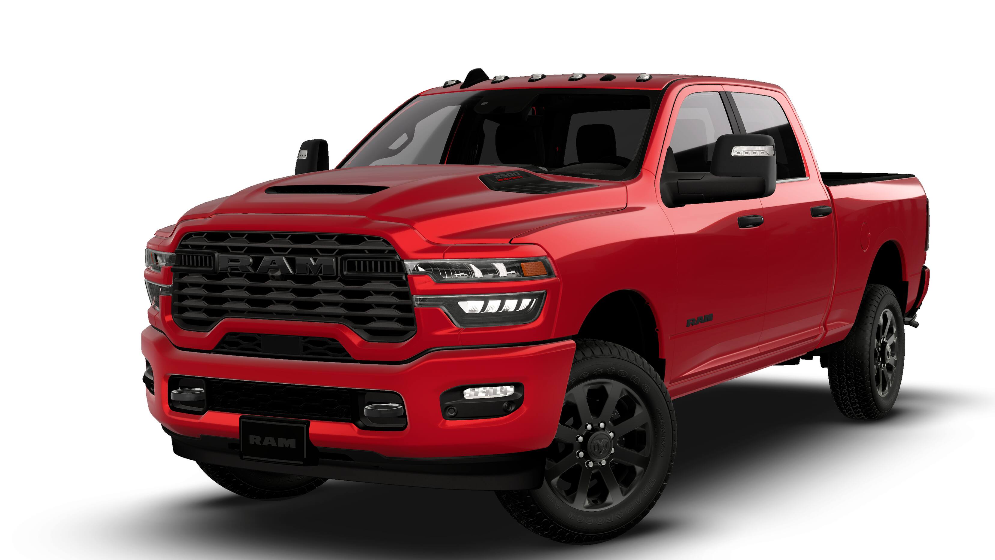 2026 RAM Ram 2500 RAM 2500 BIG HORN CREW CAB 4X4 6'4' BOX in Molten Red Pearl-Coat Exterior Paint — front three-quarter view